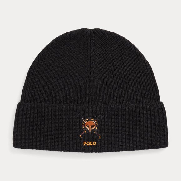 Polo Ralph Lauren Embroidered Fox Rib-Knit Beanie
